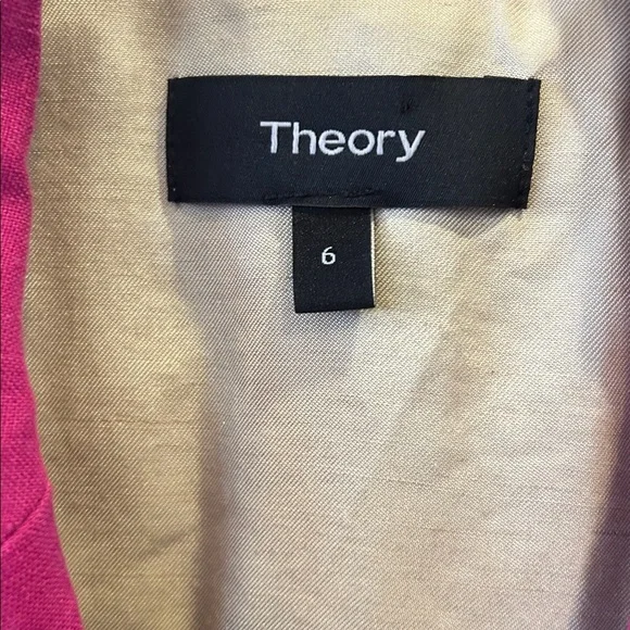 Theory Double Tailor Blazer Jacket in Pop Fuschia - Picture 6 of 14